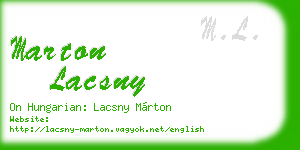 marton lacsny business card